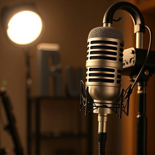 Image d'un microphone Neumann U87, un équipement haut de gamme utilisé au Studio Mélodie Paris